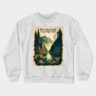 Yellowstone River Vintage Travel Art Poster Crewneck Sweatshirt